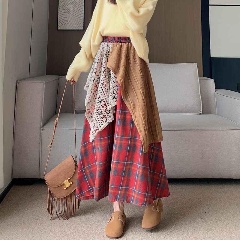 Autumn and winter long skirt irregular skirt for women