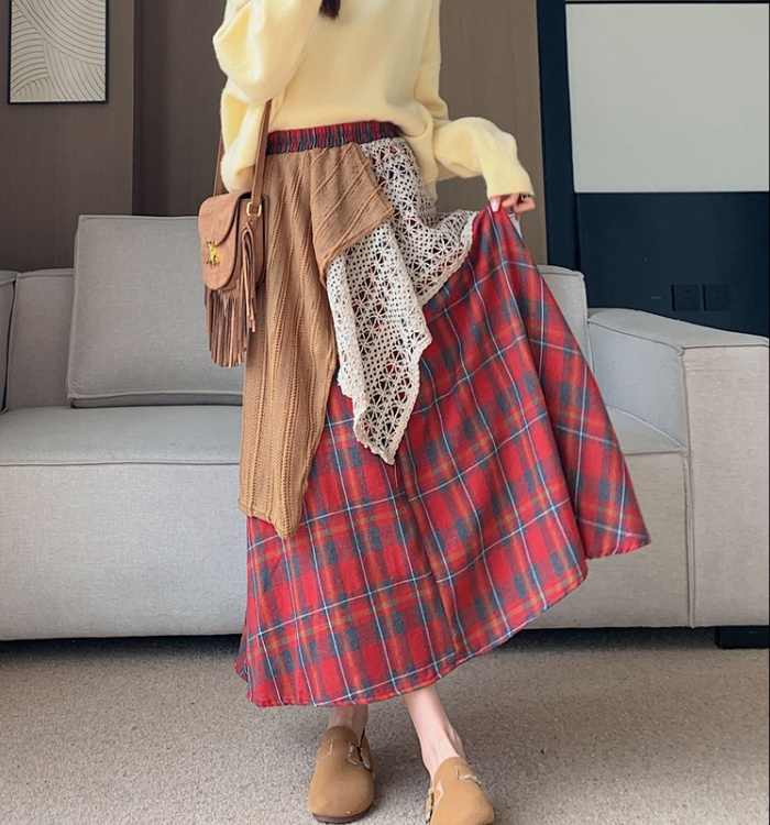 Autumn and winter long skirt irregular skirt for women