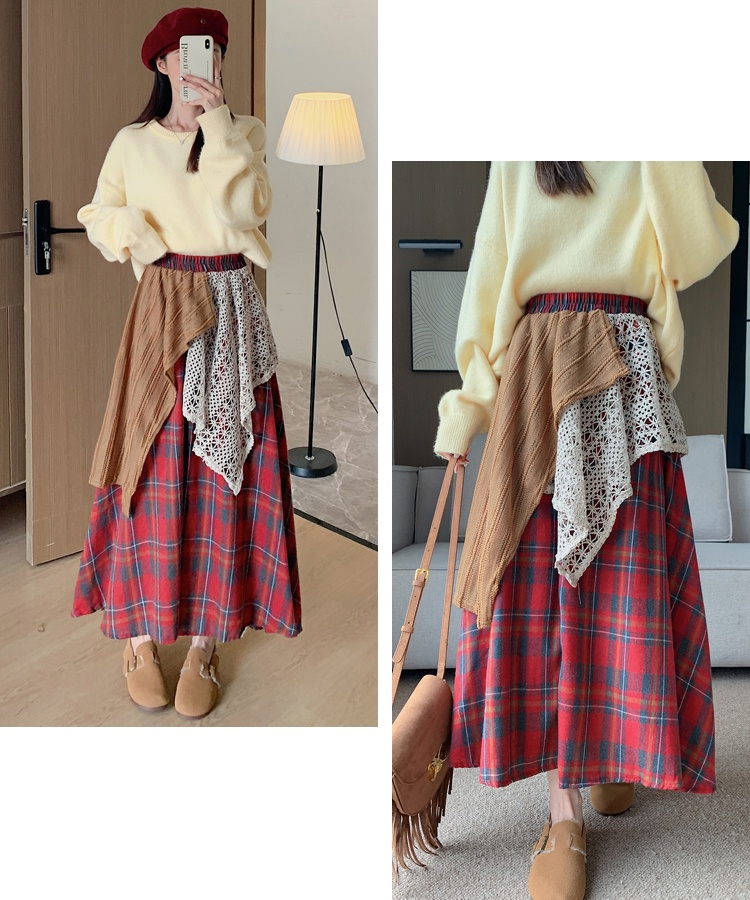 Autumn and winter long skirt irregular skirt for women