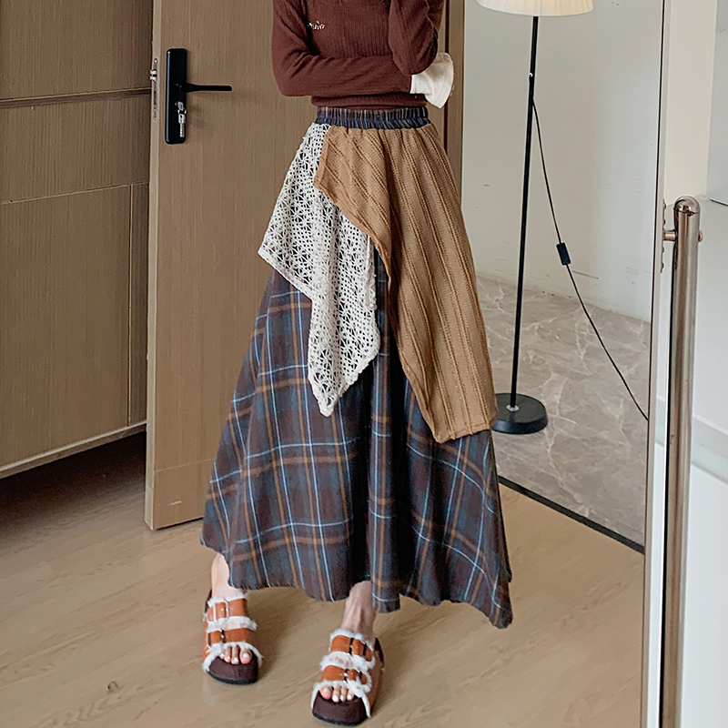 Autumn and winter long skirt irregular skirt for women