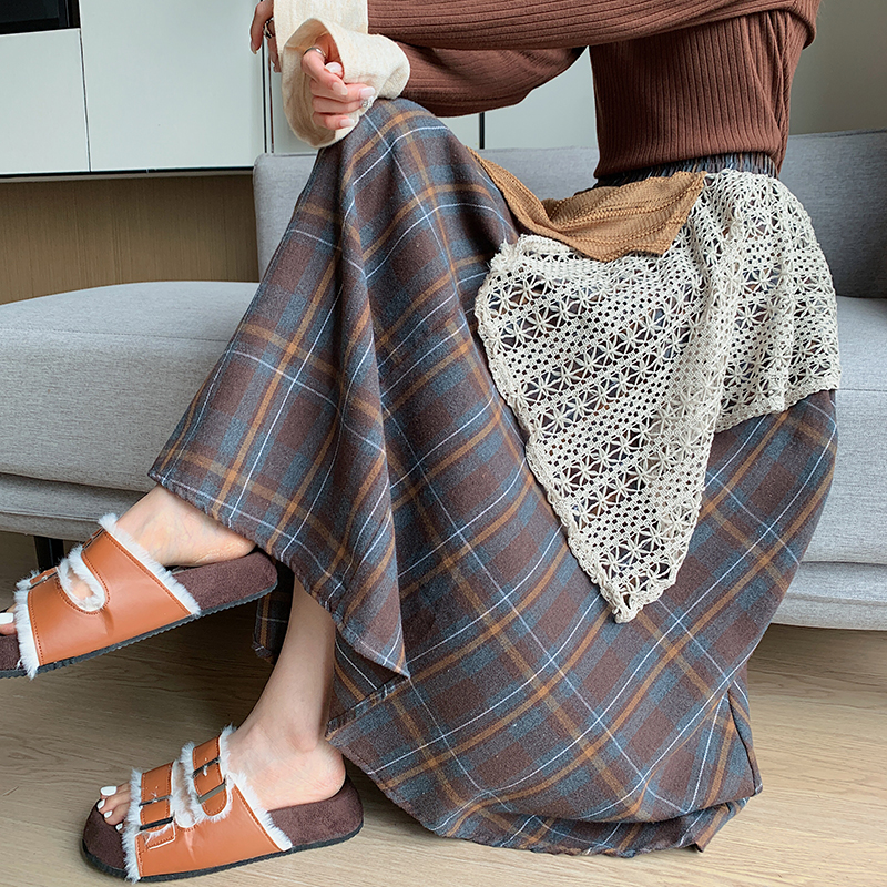 Autumn and winter long skirt irregular skirt for women