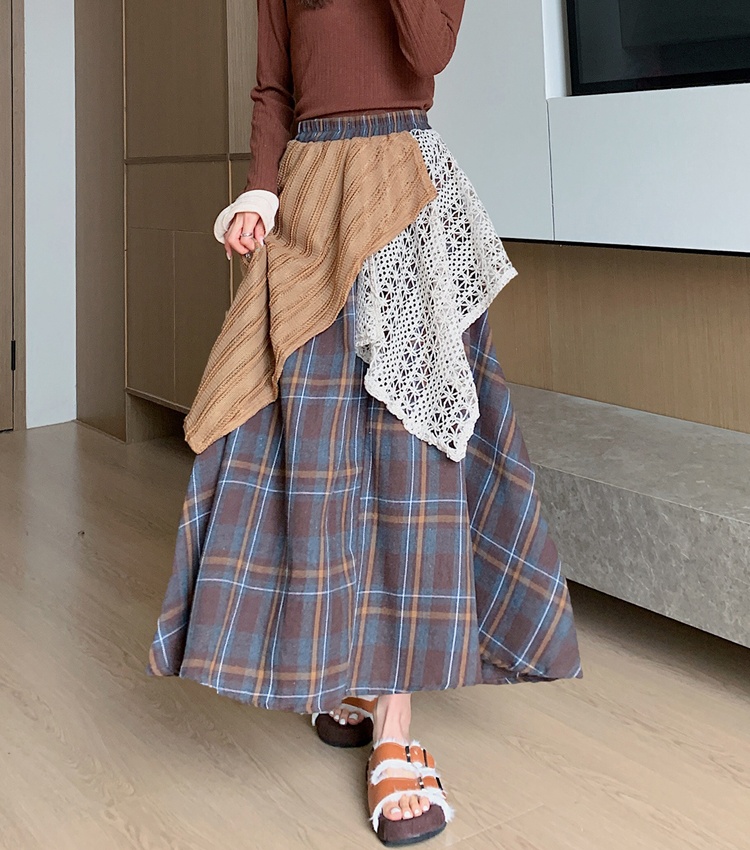 Autumn and winter long skirt irregular skirt for women