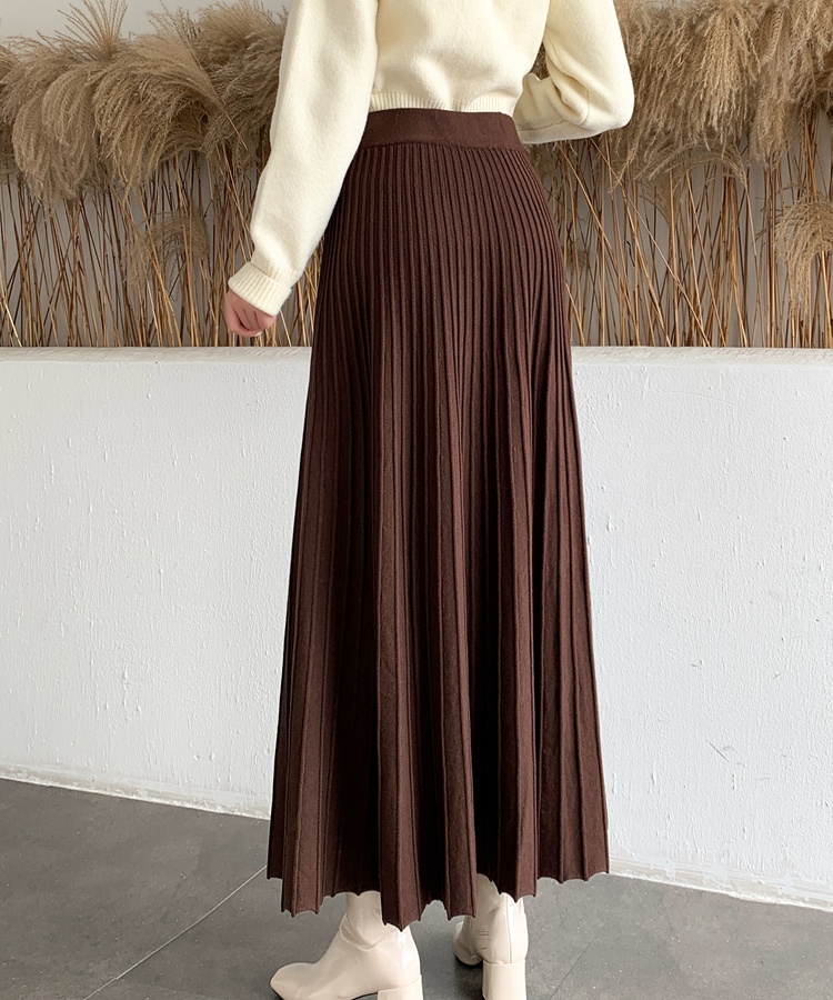 Knitted autumn and winter skirt slim thick long skirt