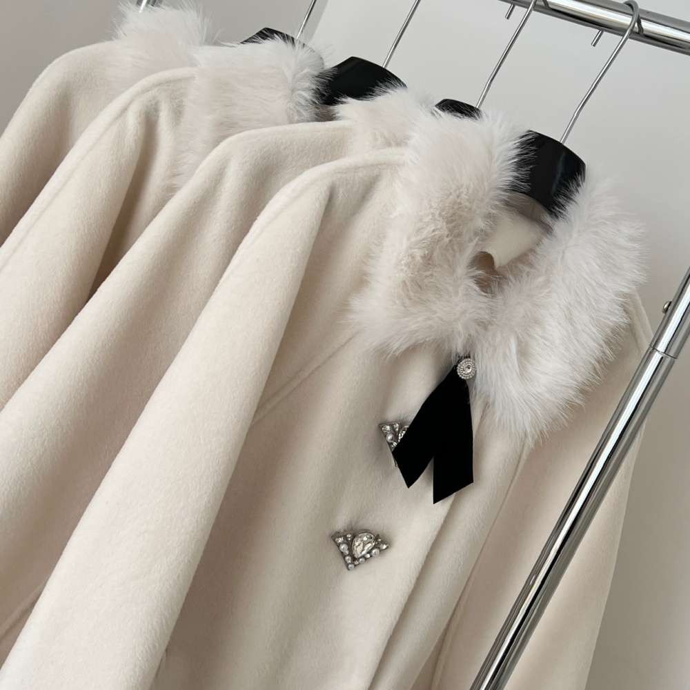 Lazy fur collar coat winter cloak