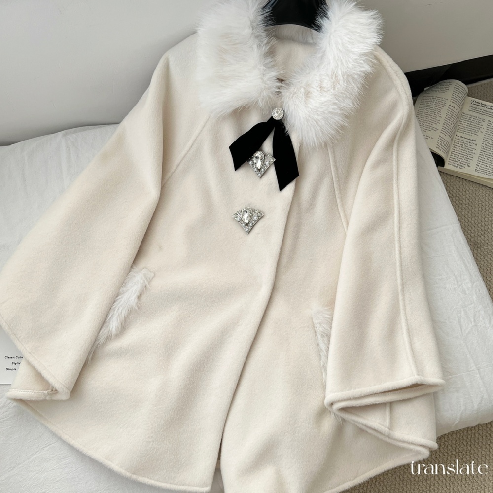 Lazy fur collar coat winter cloak