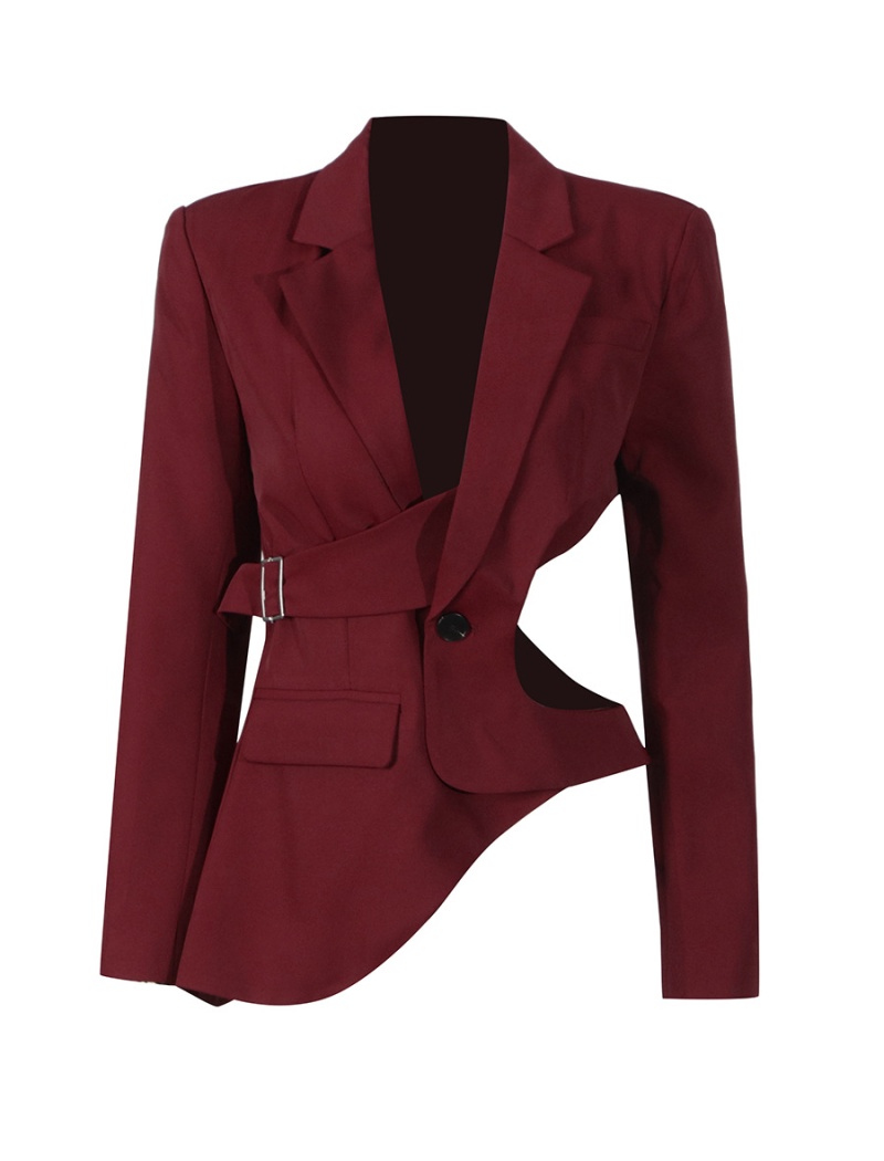 Retro asymmetry European style business suit for women