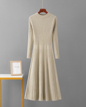 Knitted A-line sweater dress slim dress for women