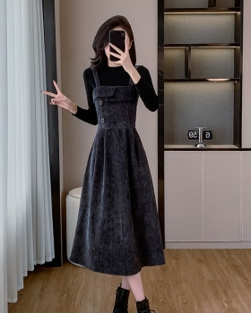 Autumn and winter dress bottoming shirt 2pcs set