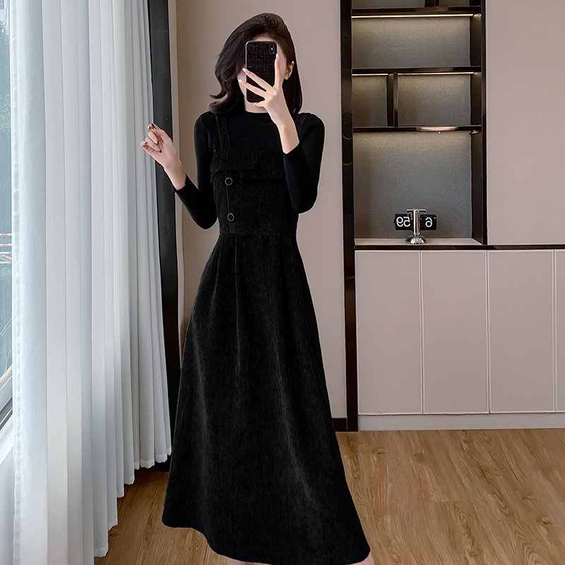 Autumn and winter dress bottoming shirt 2pcs set