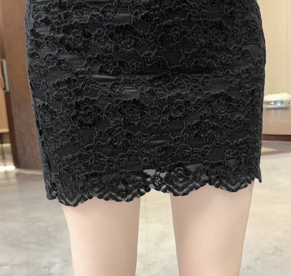 Sling enticement all-match lace dress for women