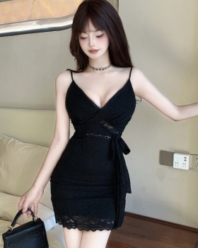 Package hip bottoming sling short slim dress