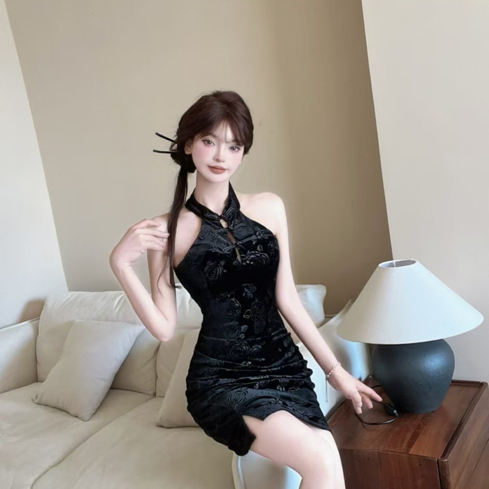 Autumn and winter elegant slim retro cheongsam