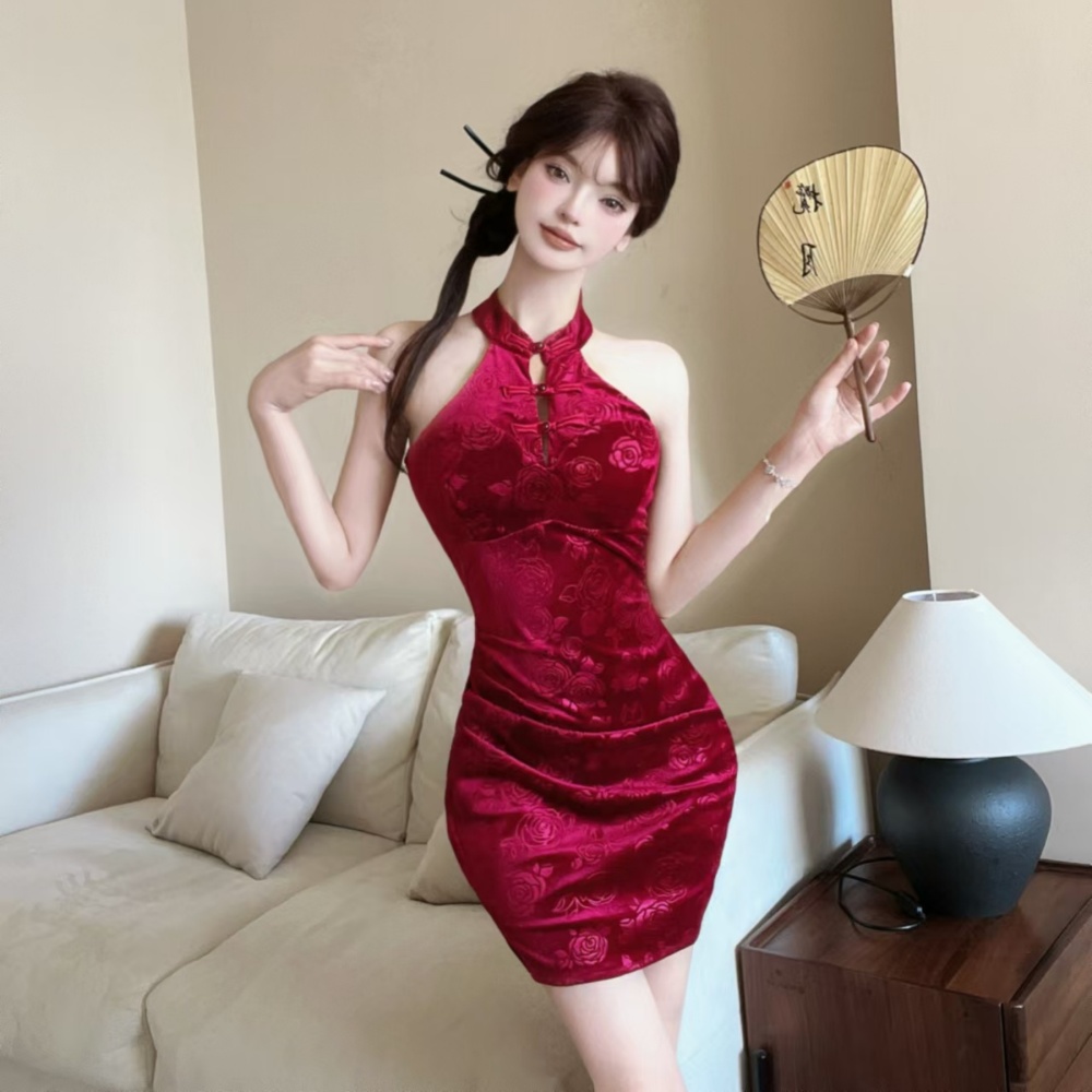 Autumn and winter elegant slim retro cheongsam