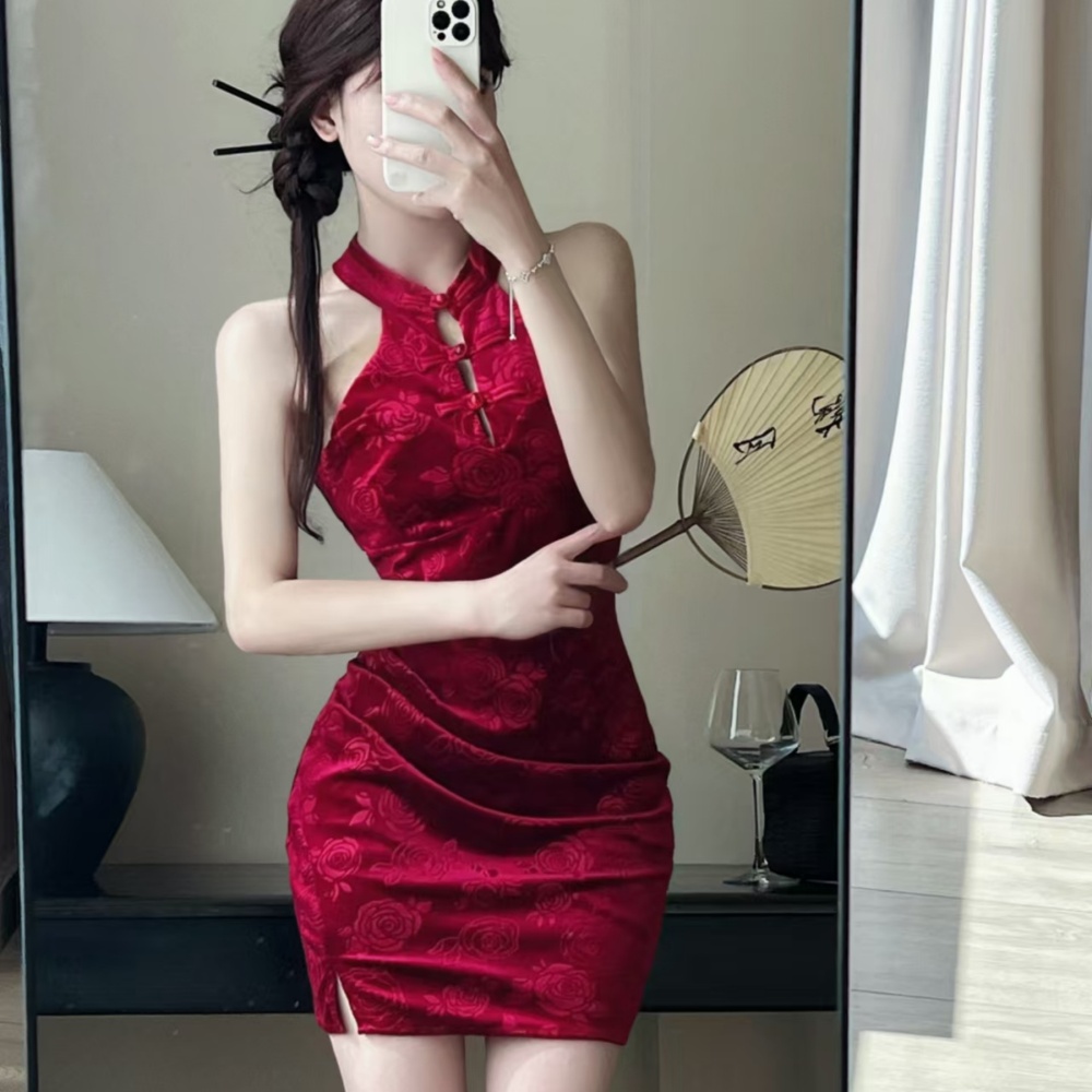 Autumn and winter elegant slim retro cheongsam