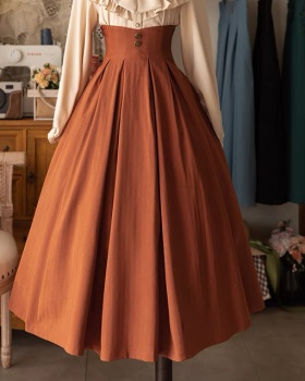 All-match elegant pinched waist retro skirt