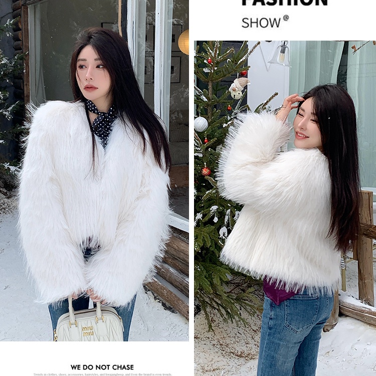 White elmo coat fox autumn and winter overcoat