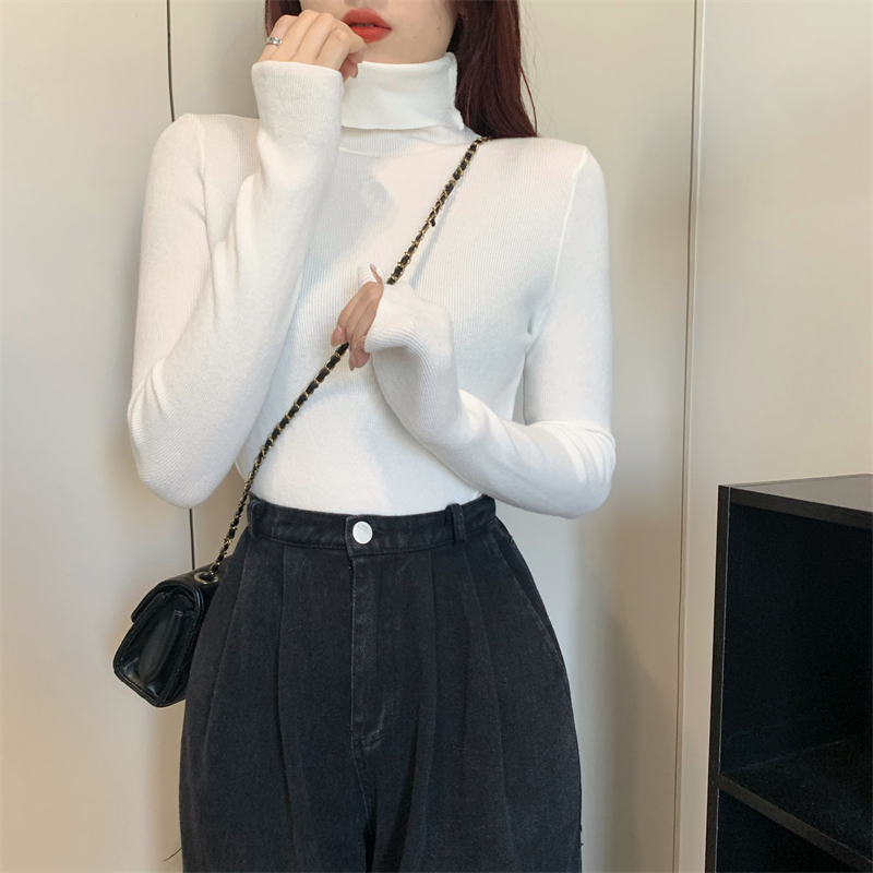 High collar bottoming shirt autumn and winter tops for women