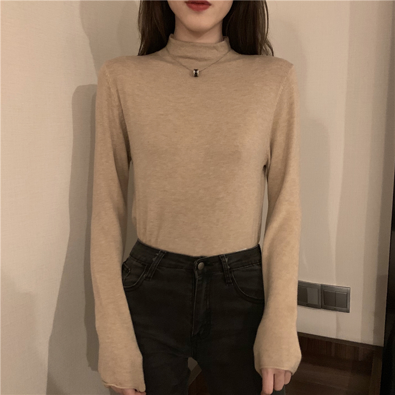 Basis pure autumn and winter small high collar bottoming shirt