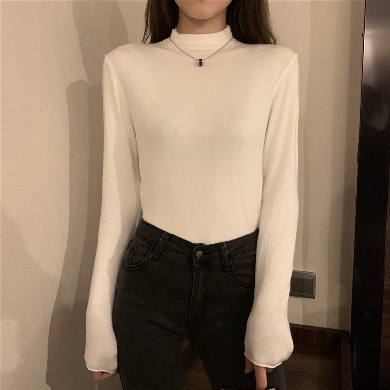 Basis pure autumn and winter small high collar bottoming shirt