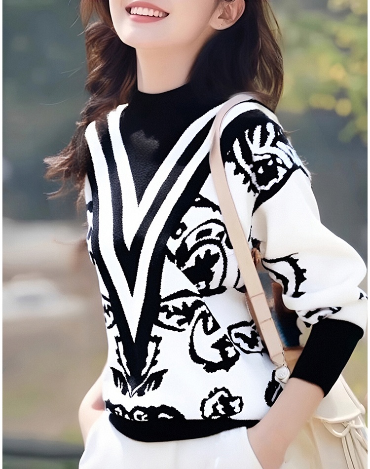 Long sleeve bottoming shirt printing tops for women