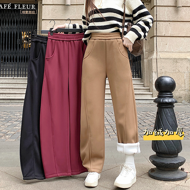 Banana pants sweatpants plus velvet work clothing for women