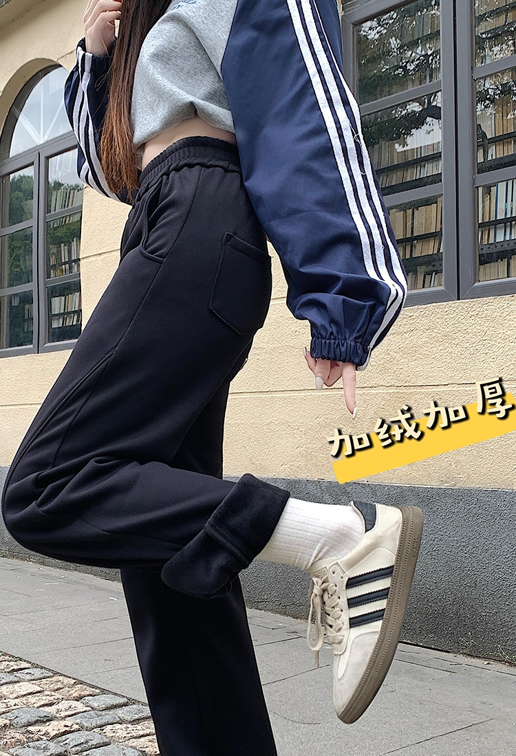 Banana pants sweatpants plus velvet work clothing for women