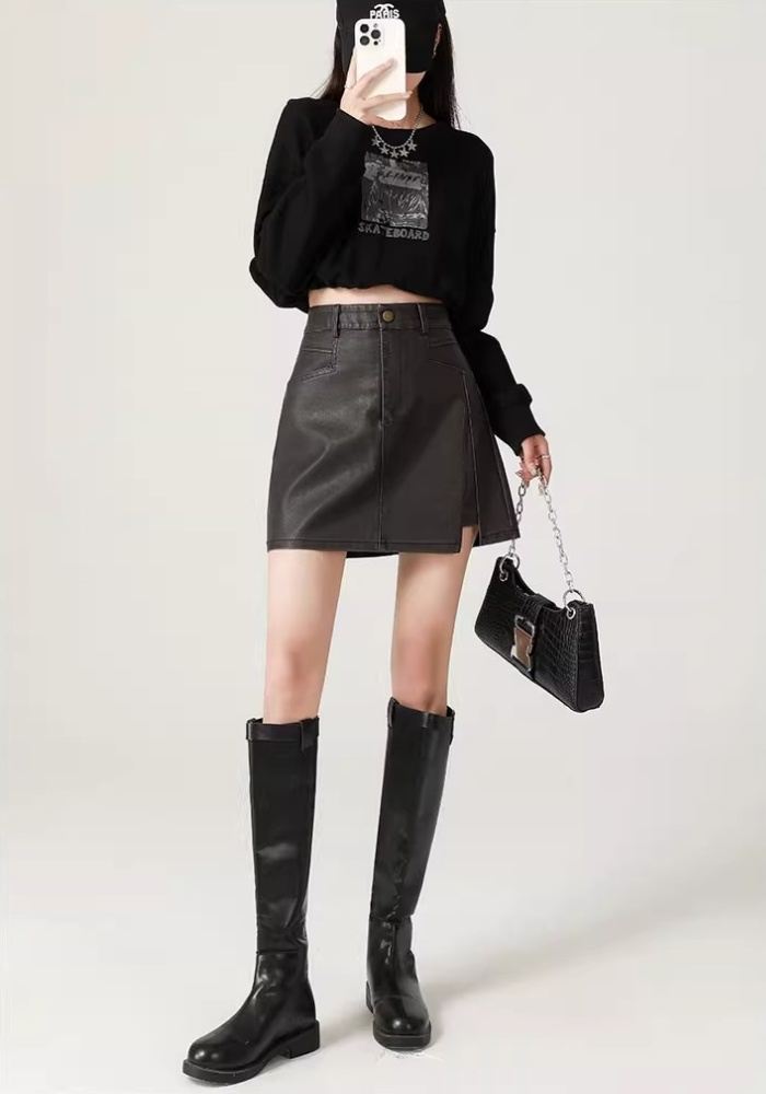 High waist short skirt autumn and winter skirt for women