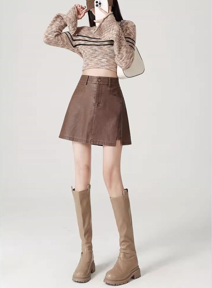 High waist short skirt autumn and winter skirt for women