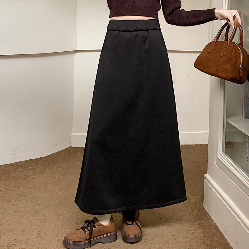 Long skirt autumn and winter one step skirt