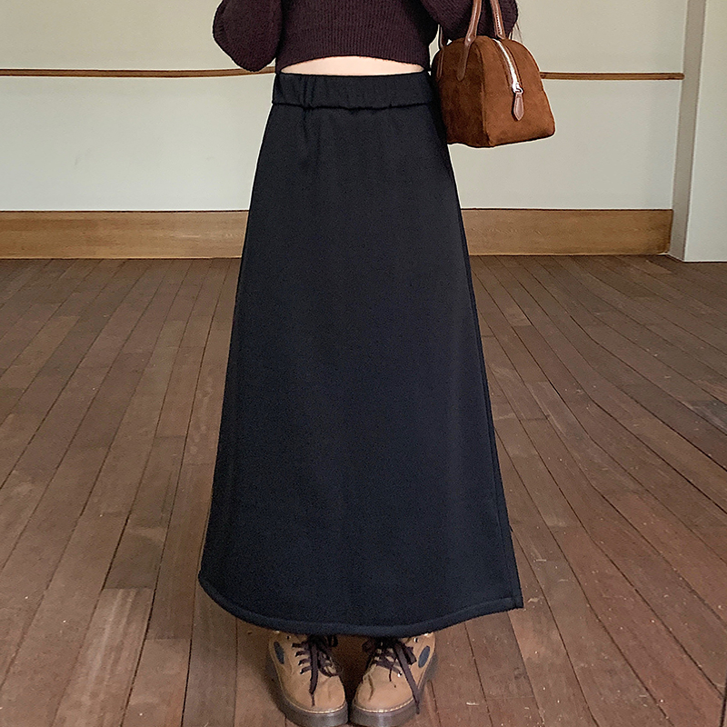 Long skirt autumn and winter one step skirt