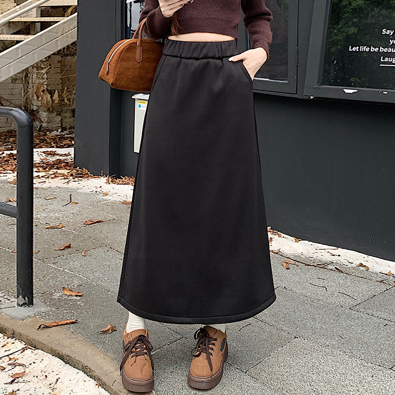 Long skirt autumn and winter one step skirt