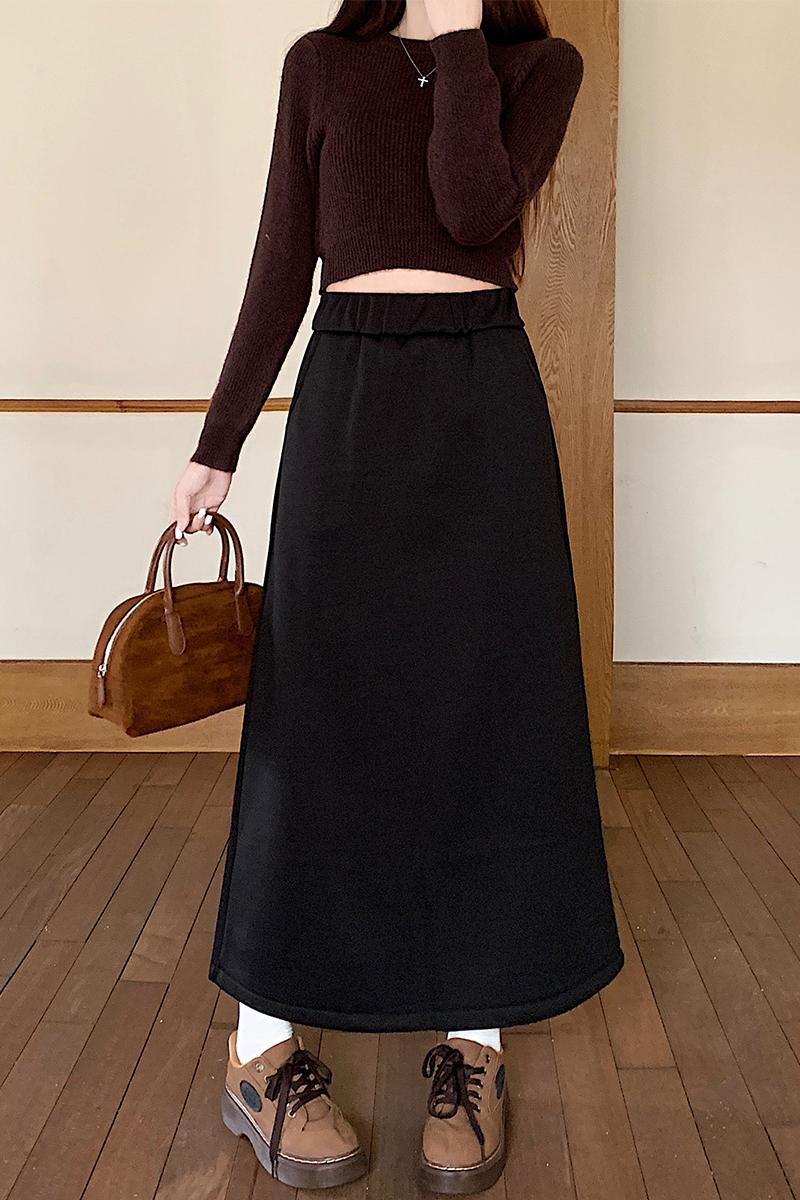 Long skirt autumn and winter one step skirt