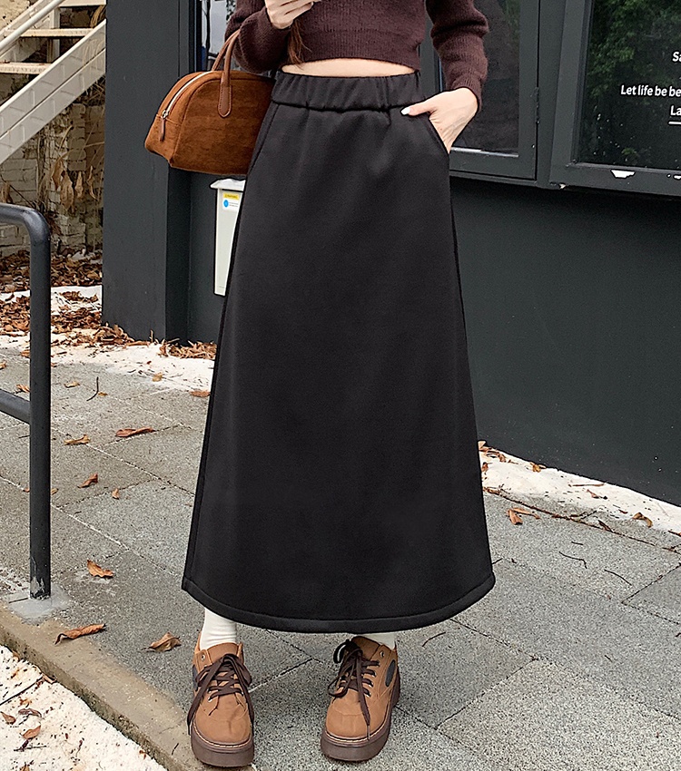 Long skirt autumn and winter one step skirt