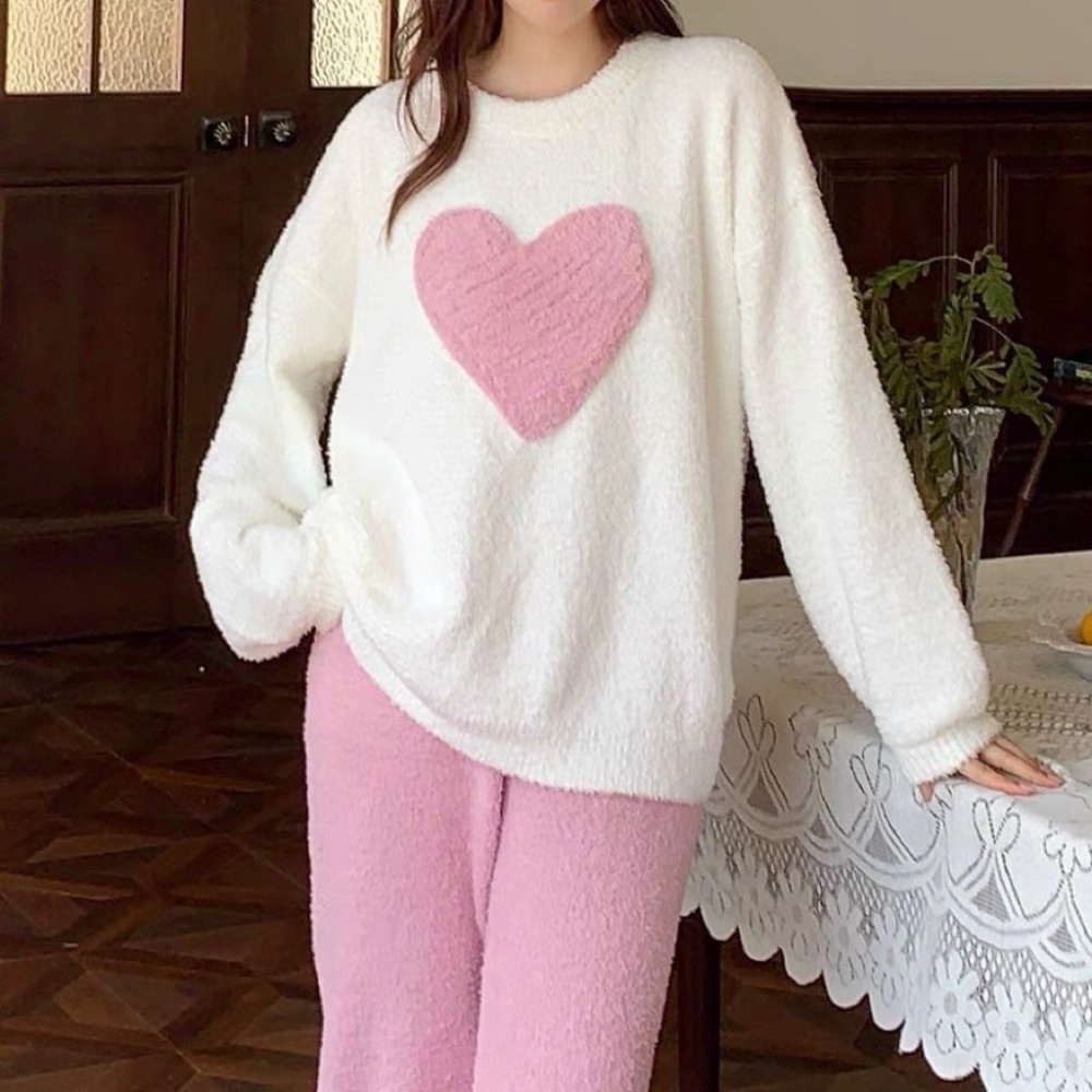 Large yard homewear heart pajamas a set for women