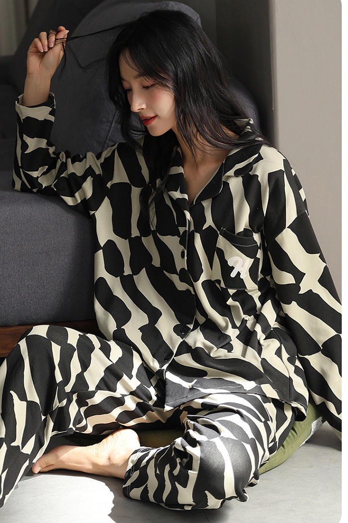 Spring and autumn pajamas 2pcs set for women