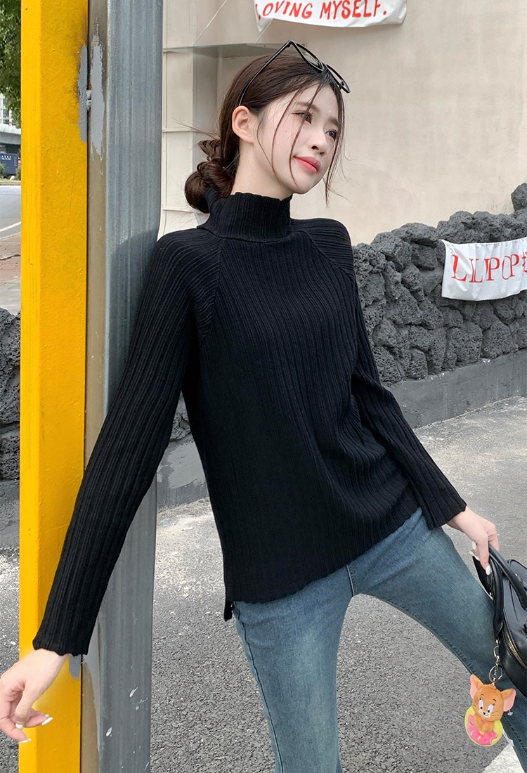 Slim high collar bottoming shirt pullover sweater