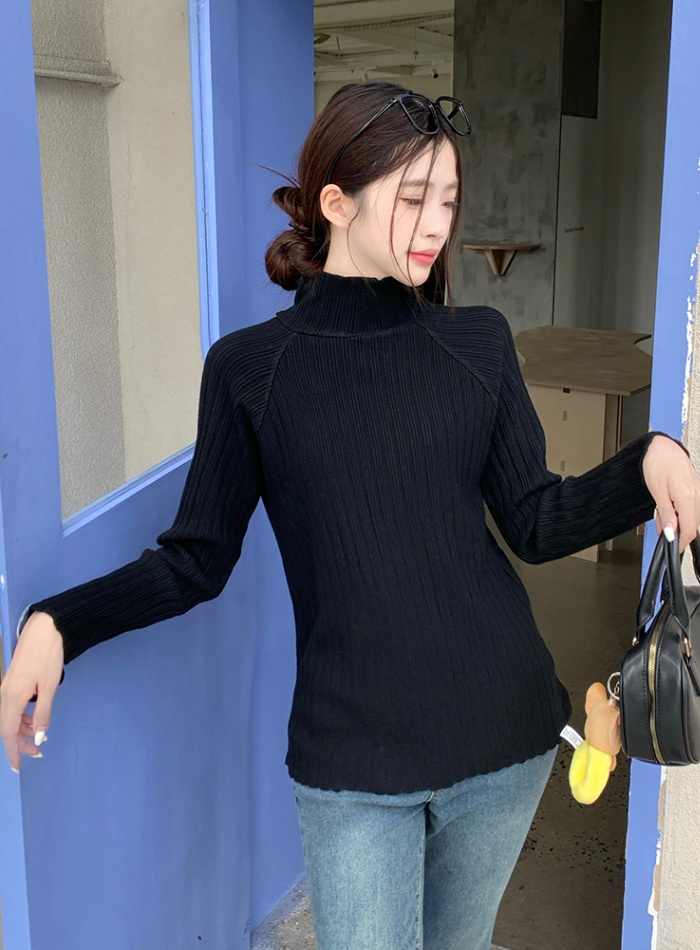 Slim high collar bottoming shirt pullover sweater