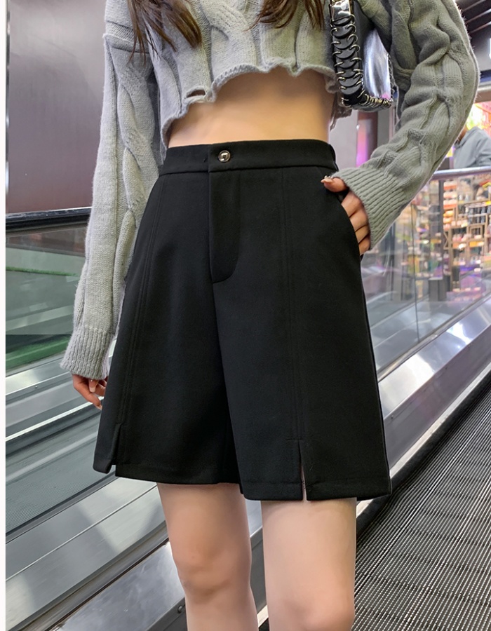 A-line split shorts straight winter casual pants for women