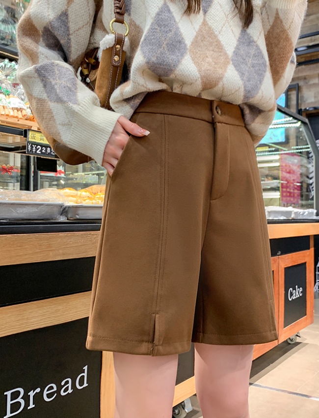 A-line split shorts straight winter casual pants for women