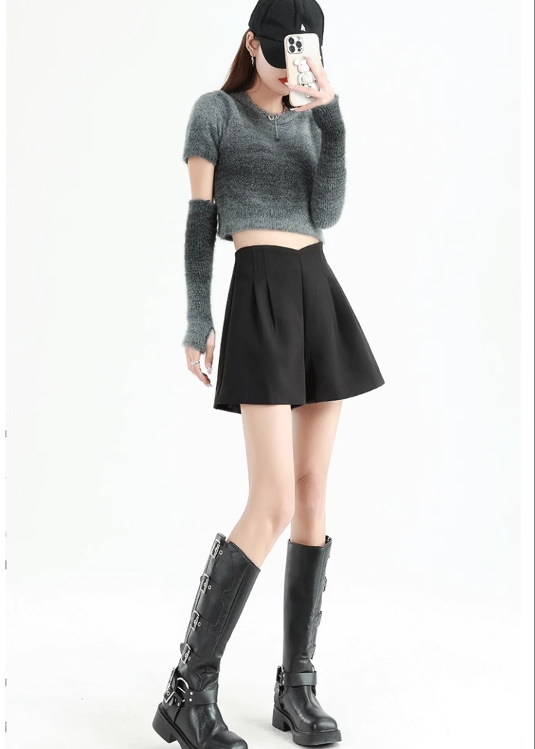 Autumn and winter shorts A-line boots pants