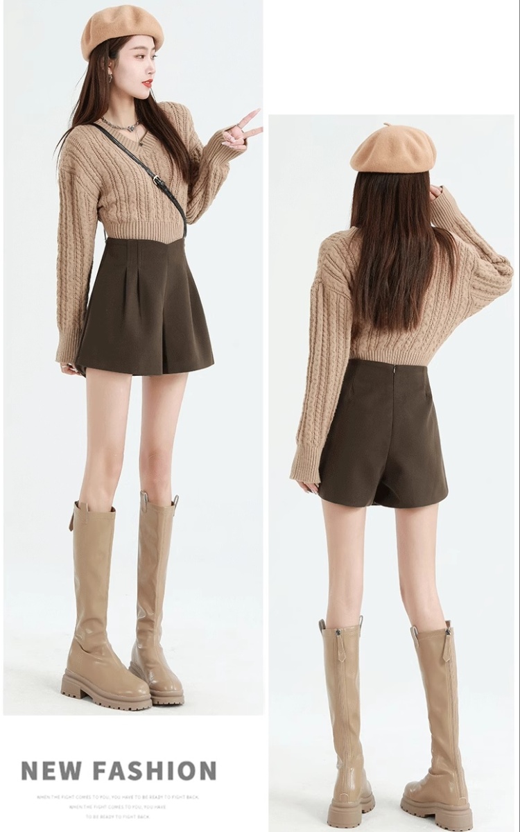 Autumn and winter shorts A-line boots pants