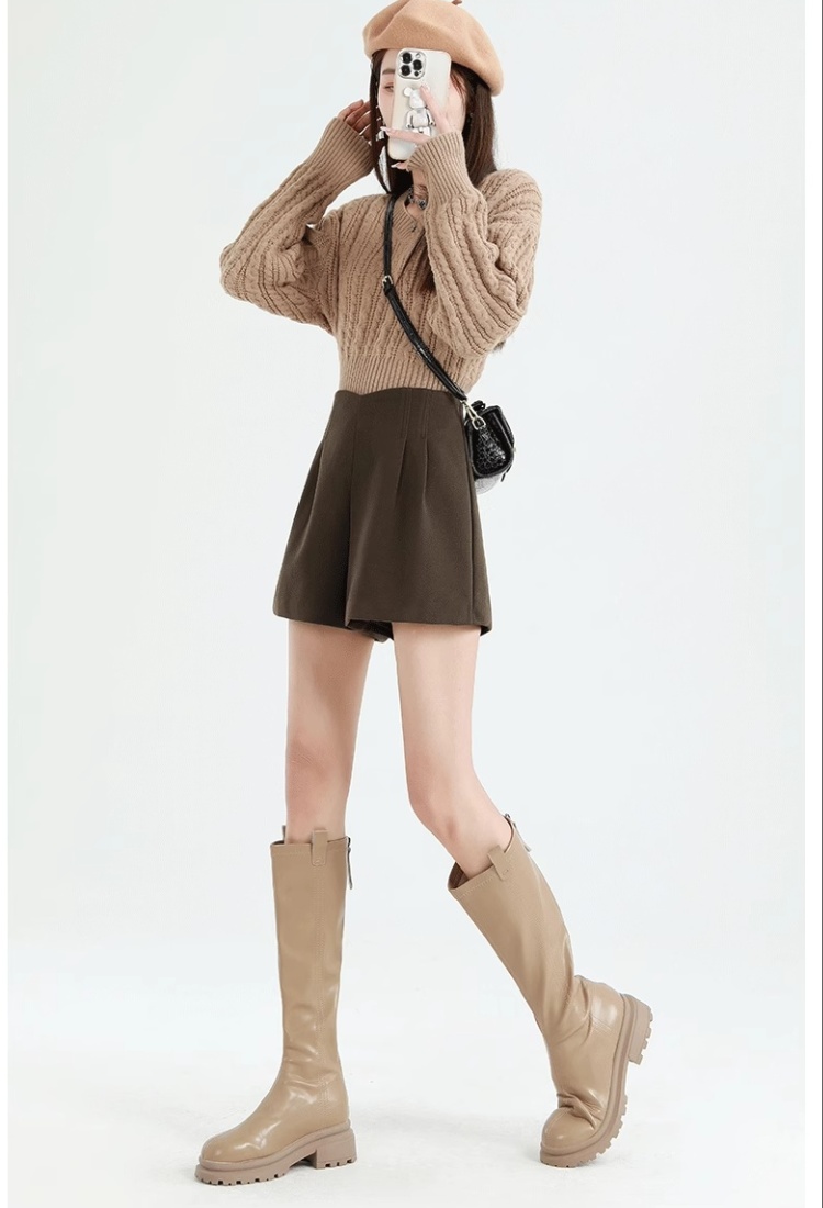 Autumn and winter shorts A-line boots pants