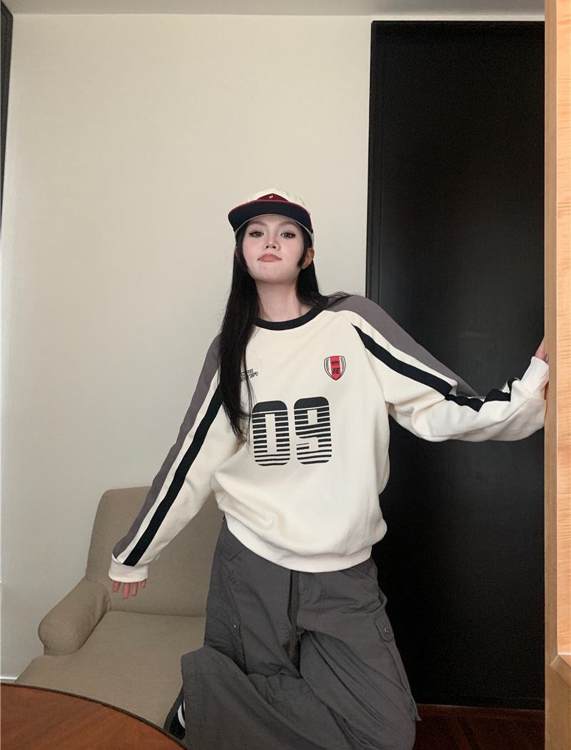 American style retro letters long sleeve hoodie