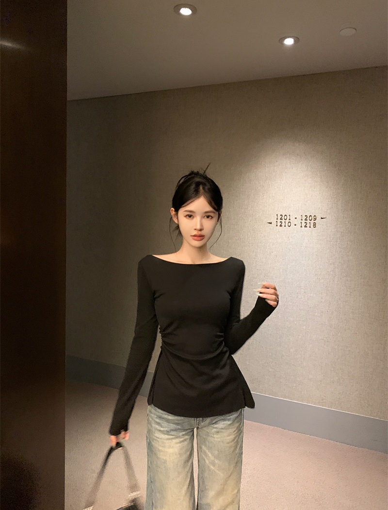 Long sleeve bottoming shirt tops for women