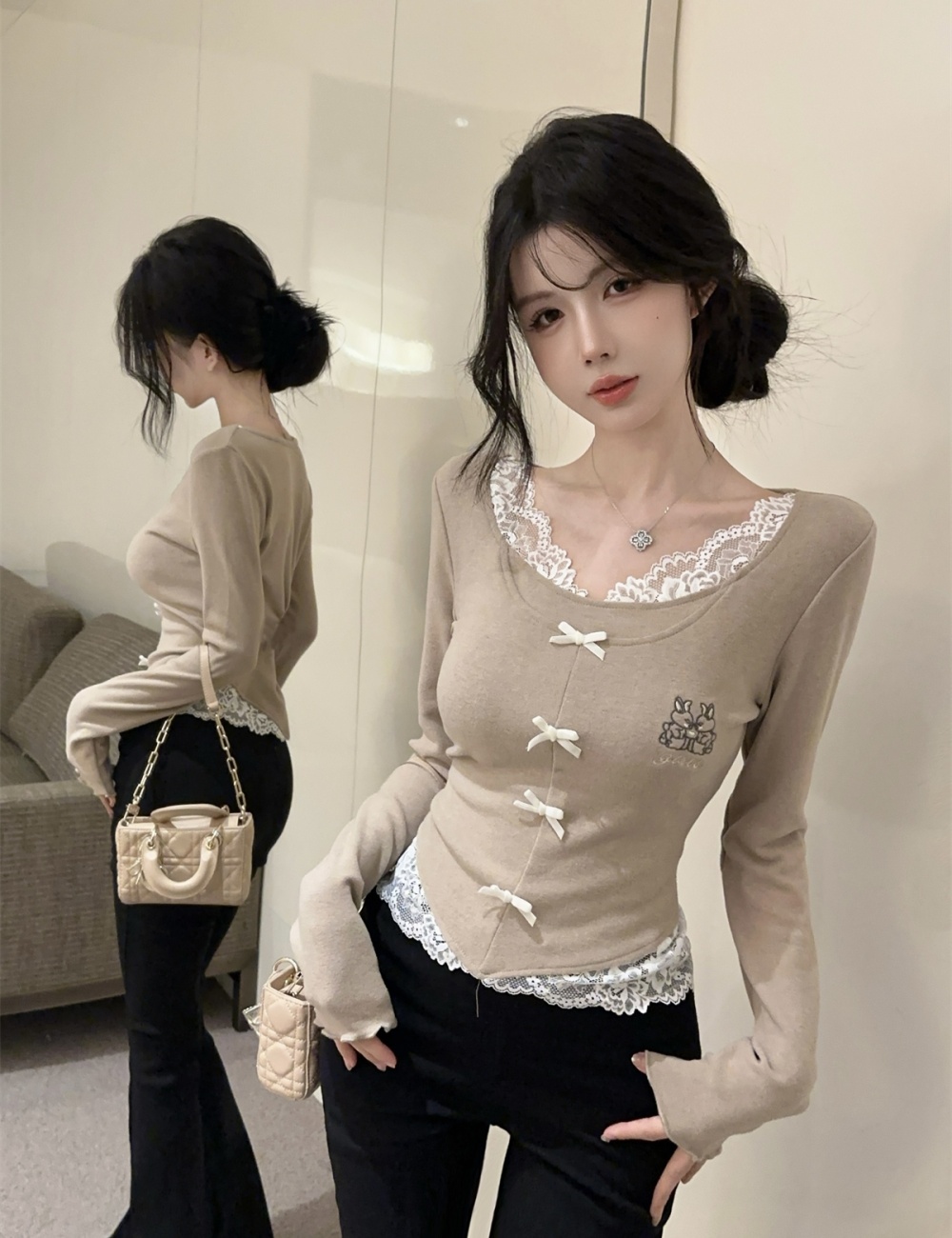 Long sleeve T-shirt bottoming shirt for women