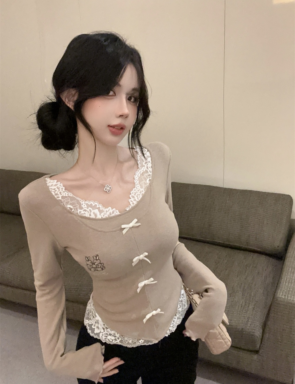 Long sleeve T-shirt bottoming shirt for women