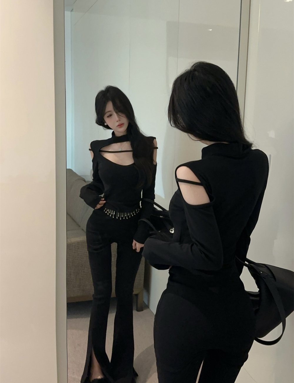 Strapless long pants T-shirt 2pcs set for women