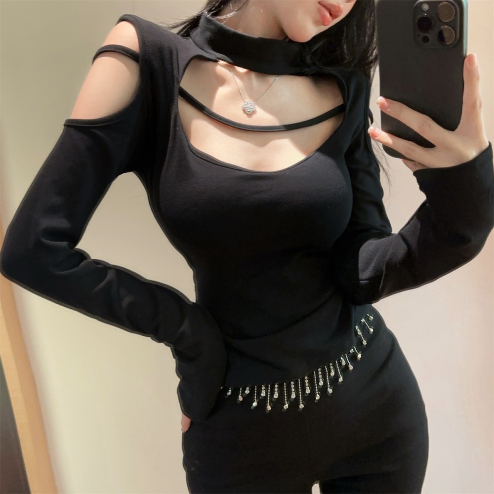 Strapless long pants T-shirt 2pcs set for women