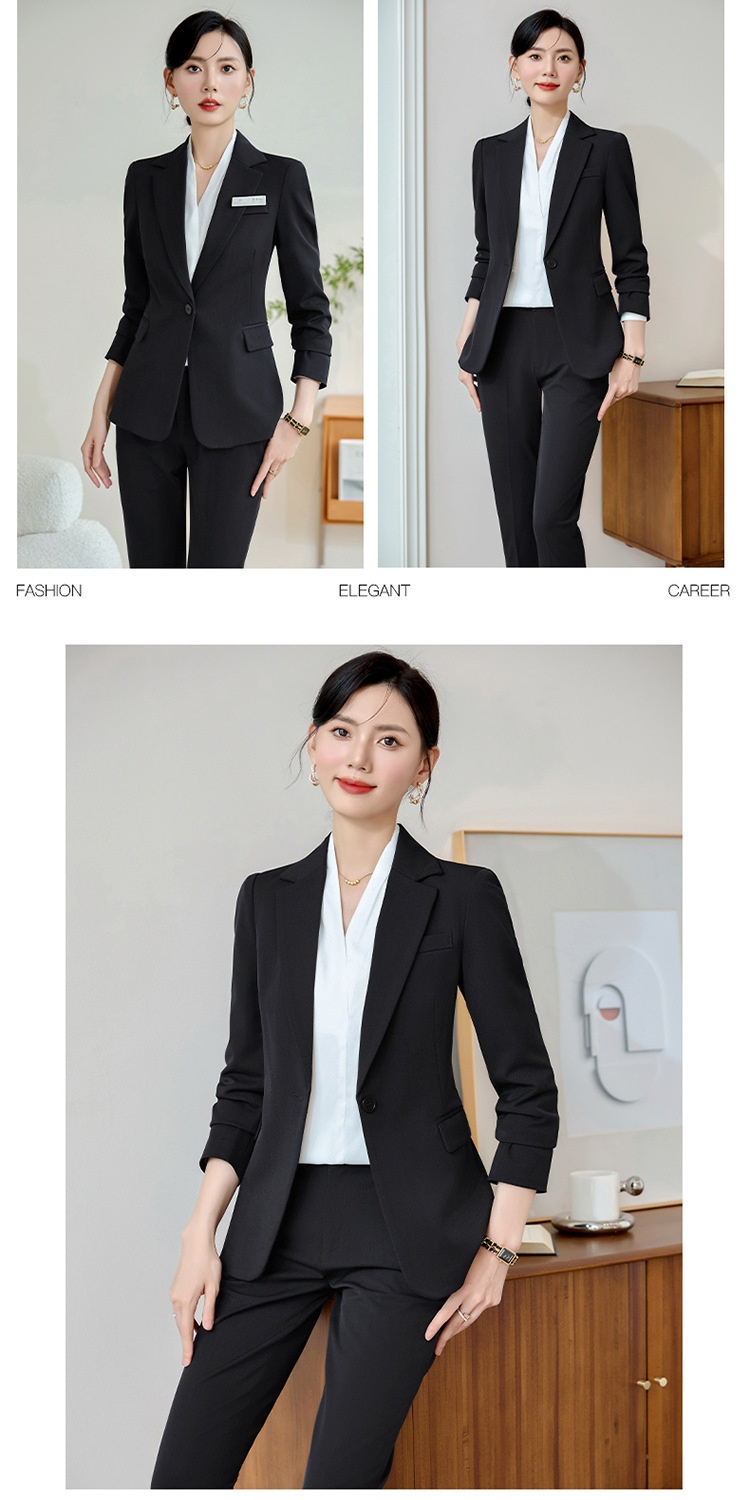 Gray business suit profession suit pants 2pcs set