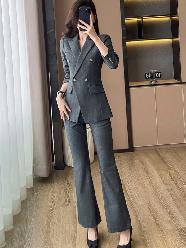 Stripe business suit business suit pants 2pcs set